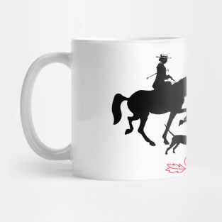 Romantic horse riding with dogs. Valentine's Day illustration Mug